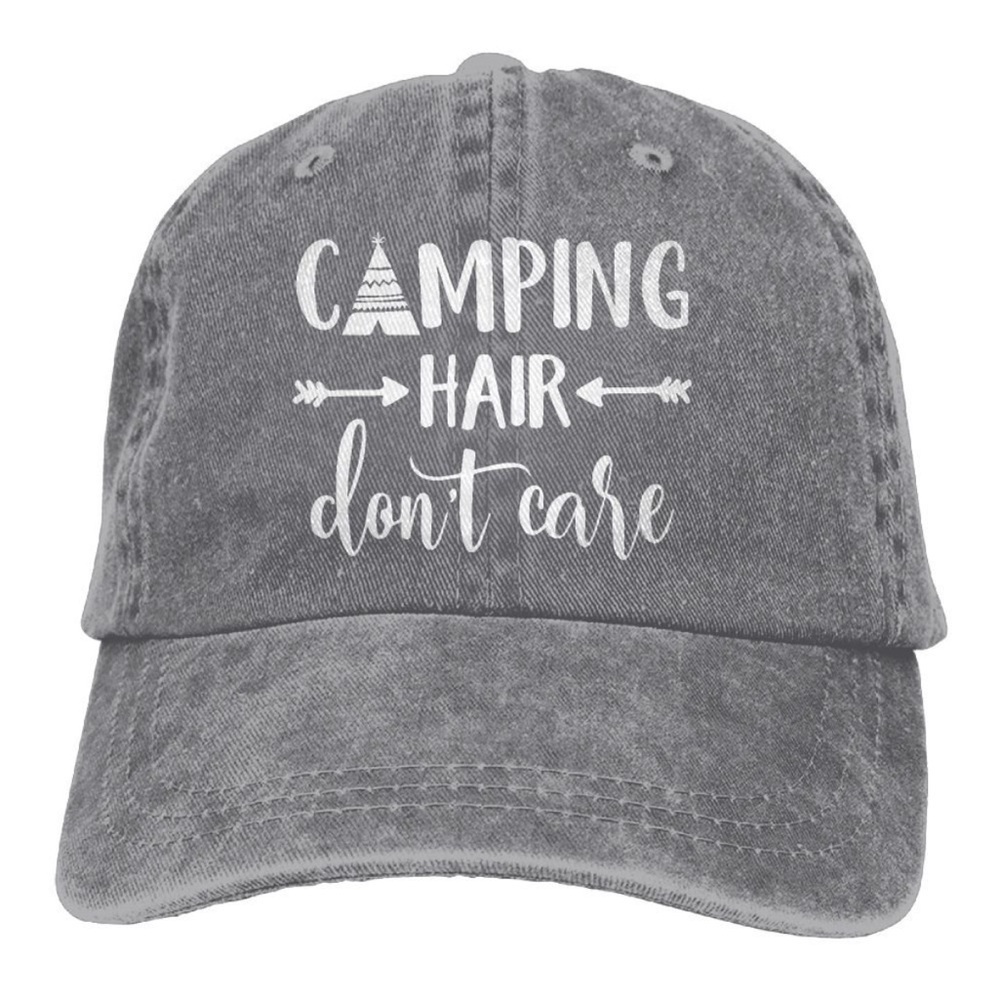 Grey Camping Hair Don't Care hat